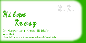 milan kresz business card